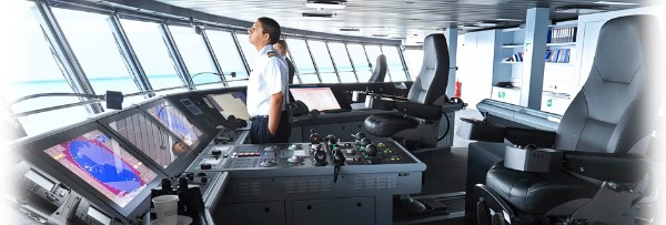 Marine LCD Monitors on a Ship's Bridge