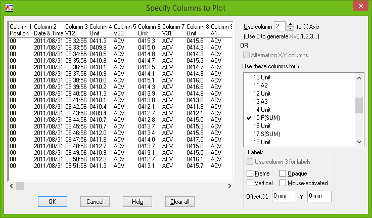 File Graphing Options in DPlot
