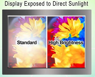 Display exposed to direct sunlight